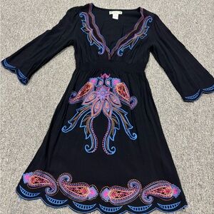 Flying Tomato embroidered bohemian Flare Sleeve dress small